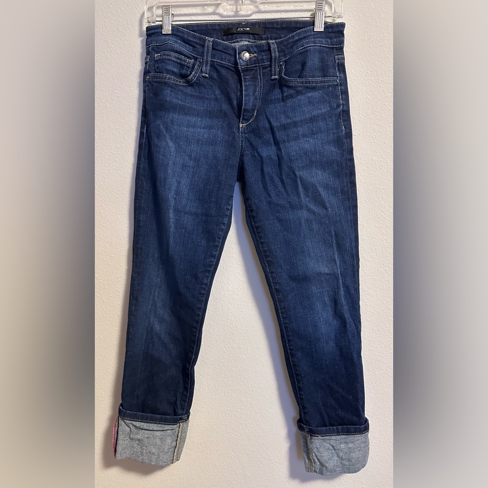 Pre-owned Joe’s Jeans Women’s Maven Cuffed Crop Jeans 27 Dark Denim